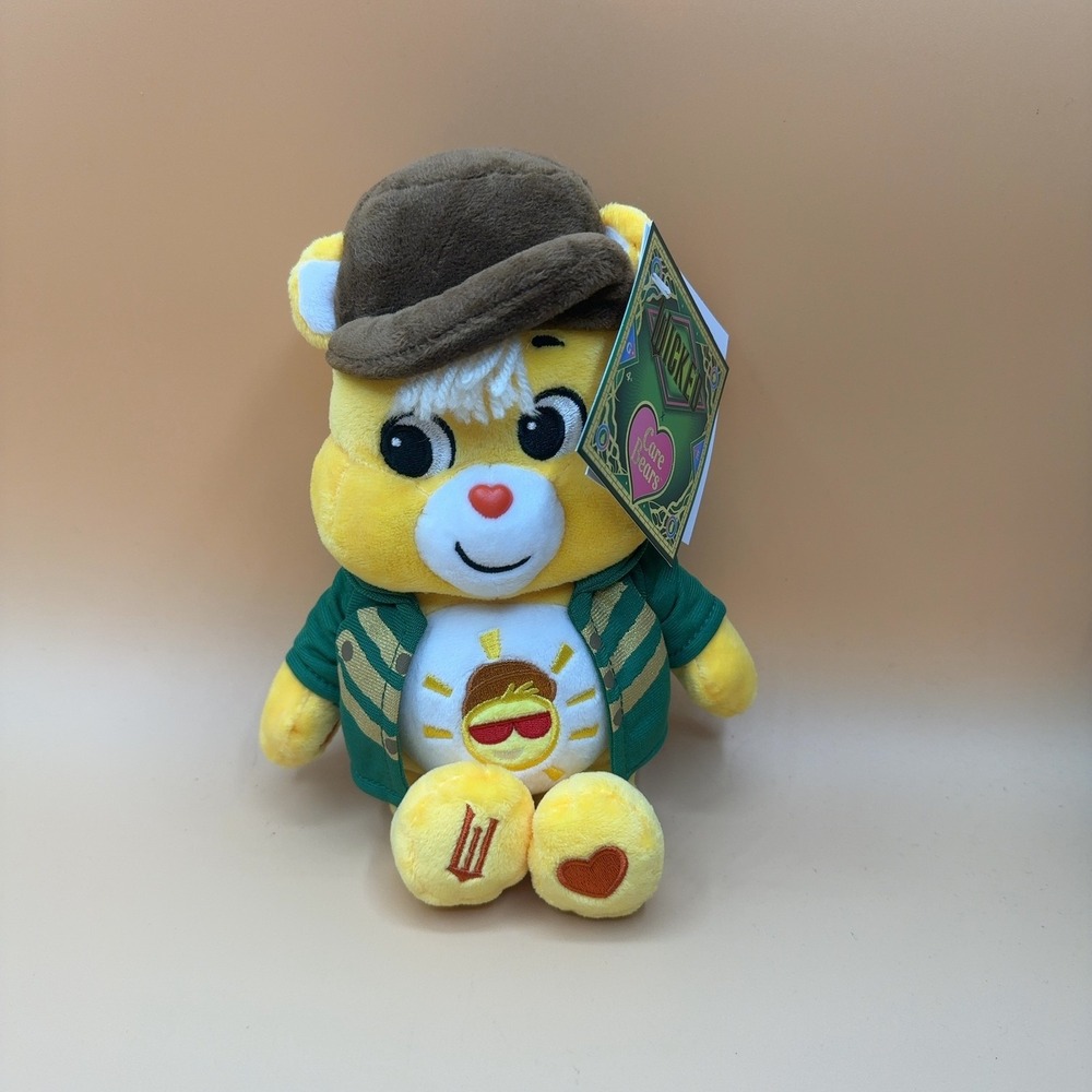 Care Bears Funshine Bear Plush Stuffed Animal Yellow Green Size 9 Inch